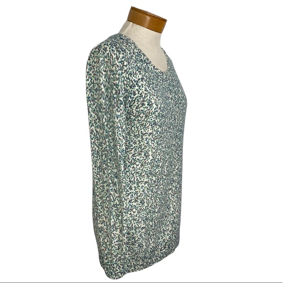 LOFT Floral Crew Neck Wool Blend Sweater M - Picture 2 of 8